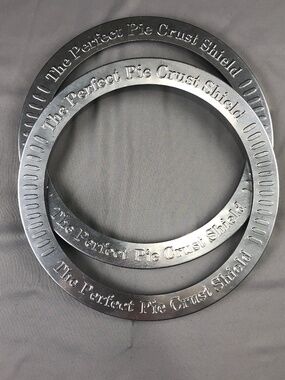 2 - The Perfect Pie Crust Shield Aluminum 9" to 10.5" dia Handy Kitchen Gadget